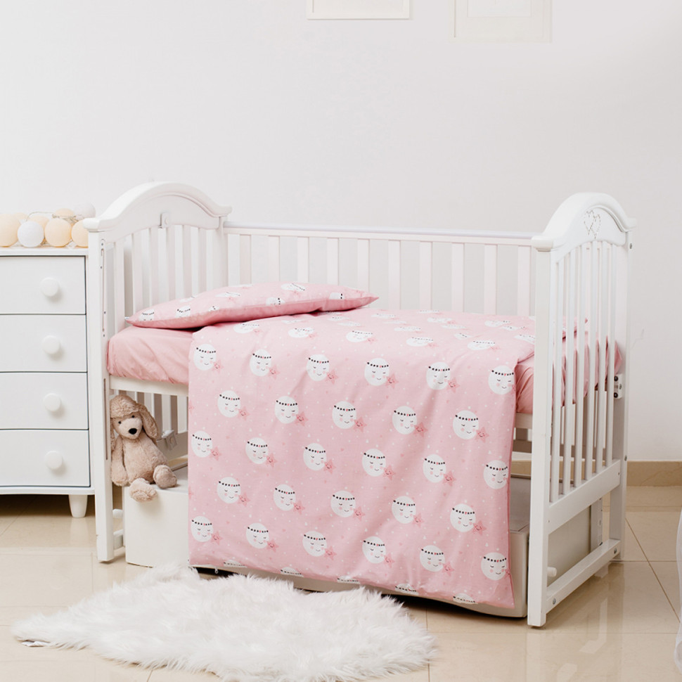 Постільний комплект Moon pink Premium Glamour Limited Twins 3064-PGNEWM-08, 3 елементи