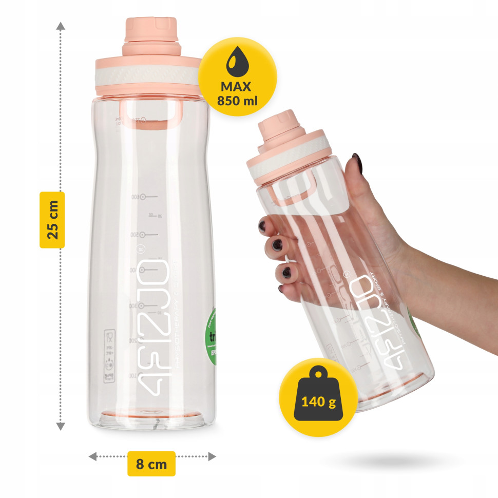 Пляшка для води спортивна 4FIZJO P-5905973403818, 850 мл, рожевий