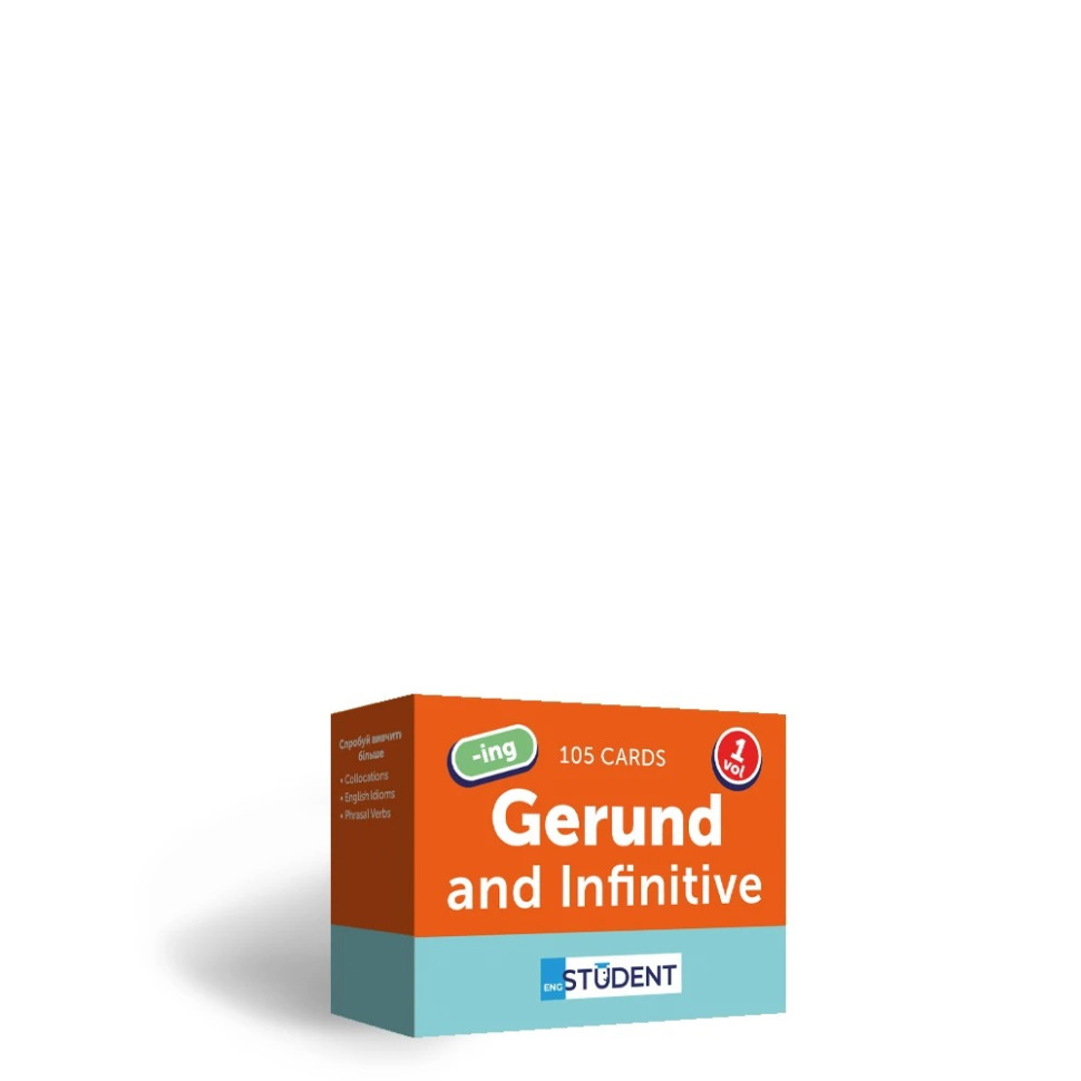 Карточки для изучения английского языка GERUND AND INFINITIVE VOL.1 English Student 591225993 англ 105 карток