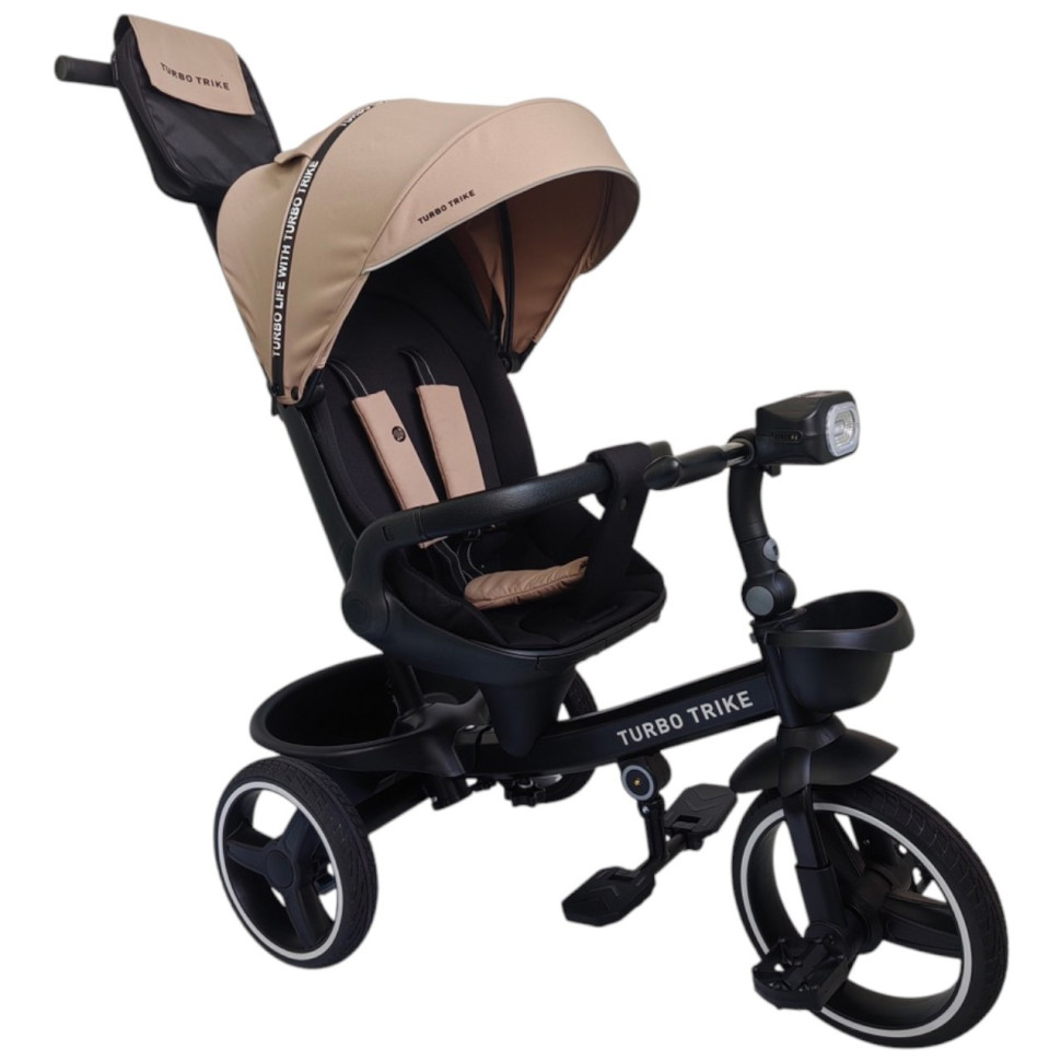 Велосипед дитячий триколісний Turbo Trike MT 1002-1 Almond Beige з батьківською ручкою