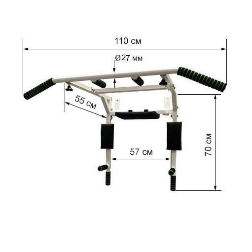 Турник-брусья настенный Newt Iron 4 в 1 с мягкими ручками белый NE-TR-4W