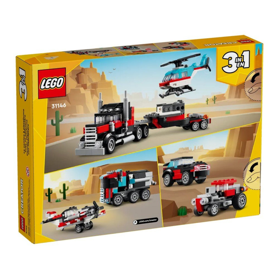 Конструктор Бортова вантажівка з вертольотом LEGO 31146, 270 деталей