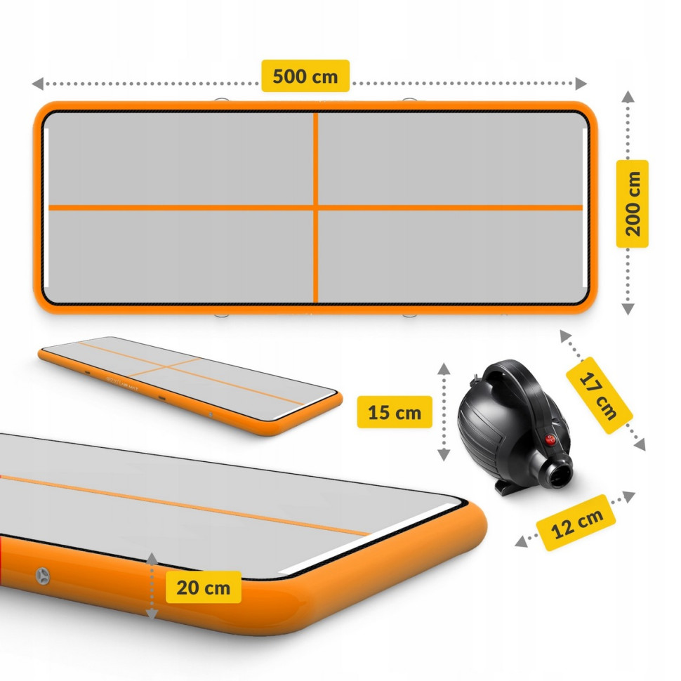 Мат надувной гимнастический Air Track Mat 4FIZJO P-5907739312051, 500 x 200 x 20 см