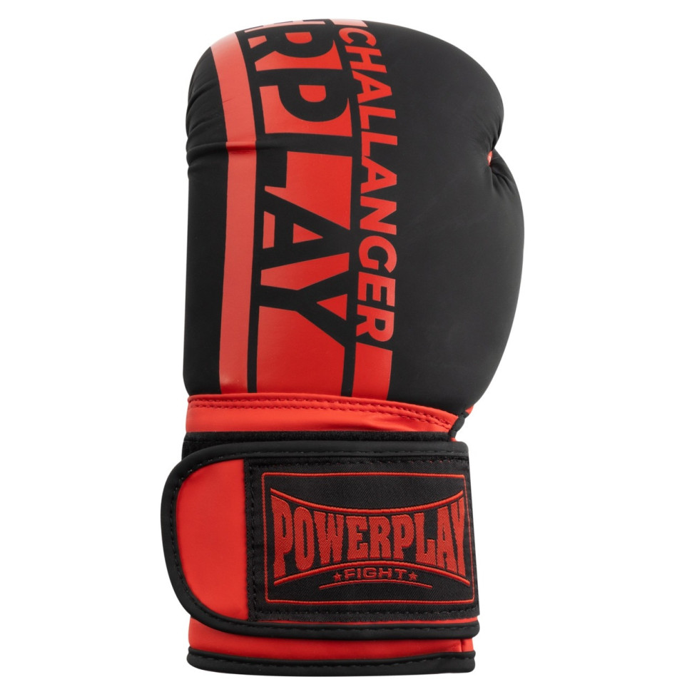Боксерські рукавиці 3086 Matt Challenger PowerPlay PP_3086_16oz_Bl/Red, Чорно-Червоні 16 унцій