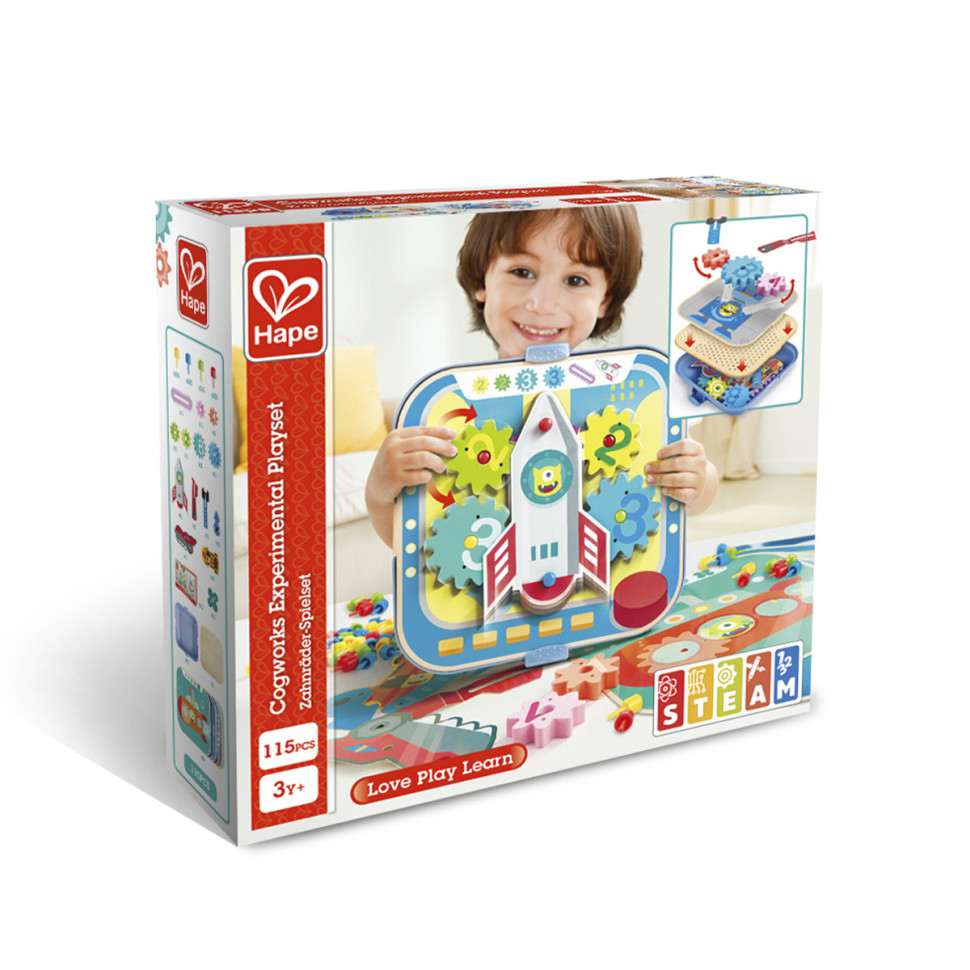 Ігровий набір Захоплюючі шестерні Hape E1065, 115 деталей