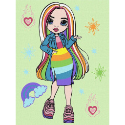 Картина за номерами "Rainbow High Amaya Raine" Ідейка KHO1236, 30х40 см   