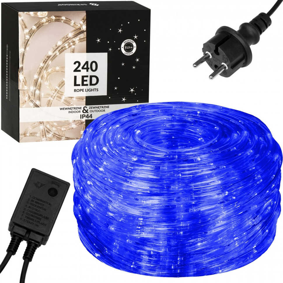Гирлянда дюралайт уличная Rope Lights Springos CL1203, 10 м 240 LED, Blue