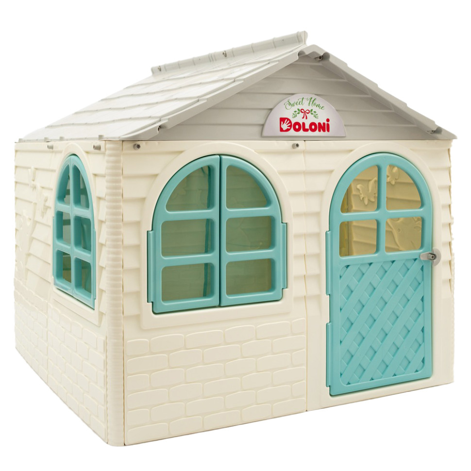 Игровой Домик со шторками Doloni Toys 02550/5 Бело-Бирюзовый