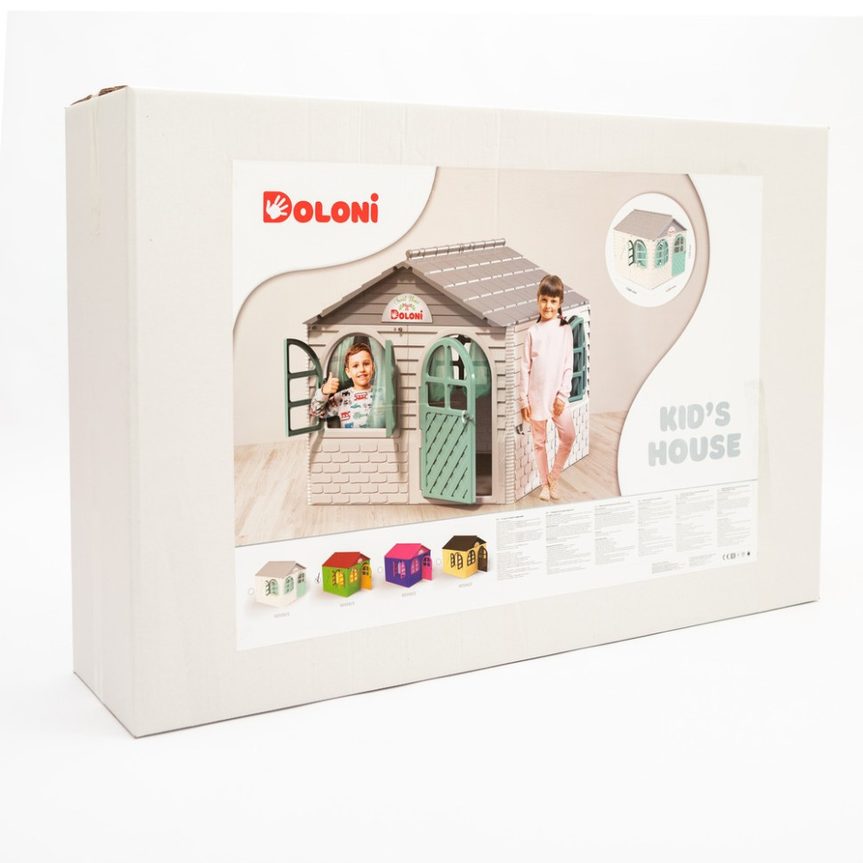 Игровой Домик со шторками Doloni Toys 02550/5 Бело-Бирюзовый