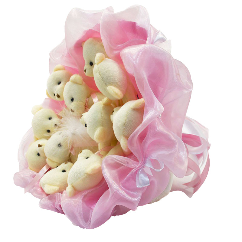 Букет з іграшок Ведмедики 11 ніжно-рожевий 5347IT