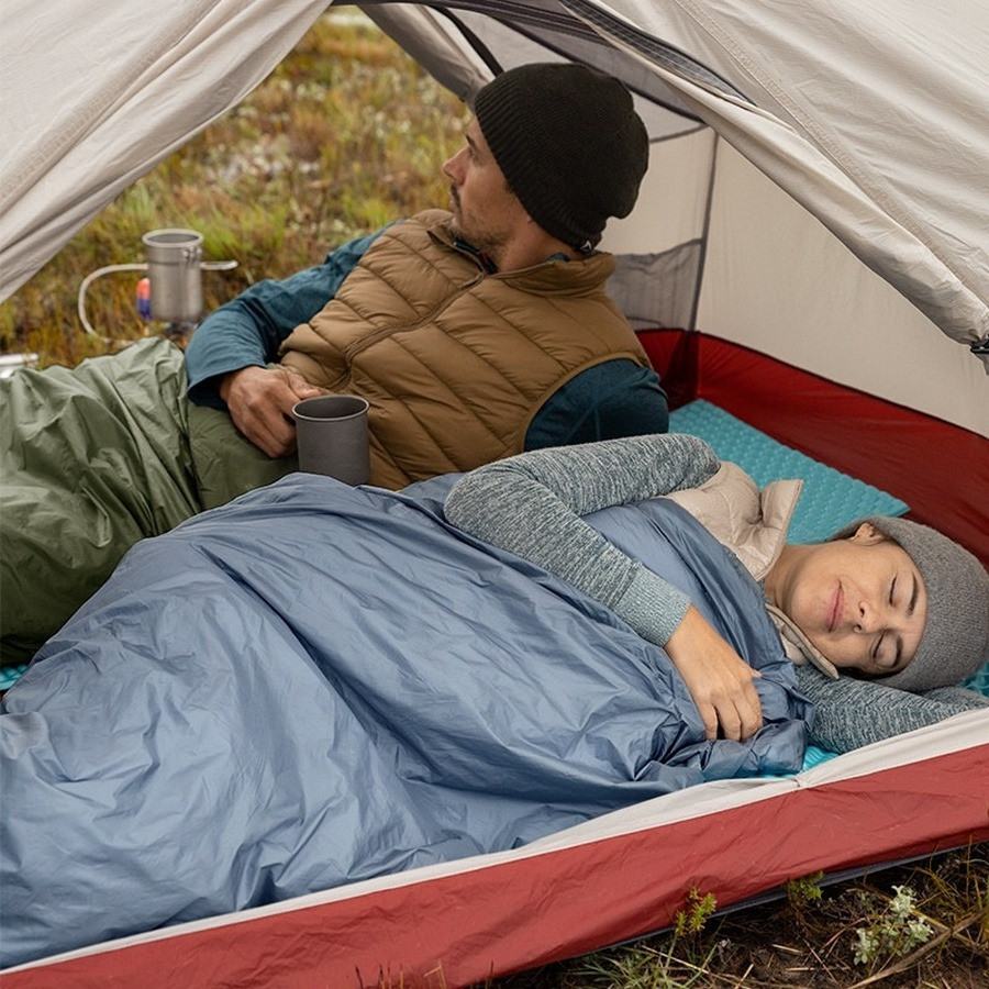 Спальник надлегкий Ultralight LW180 NH21MSD09 Naturehike 6927595777978-L, лівий, (15°C), p-p XL, сіро-синій