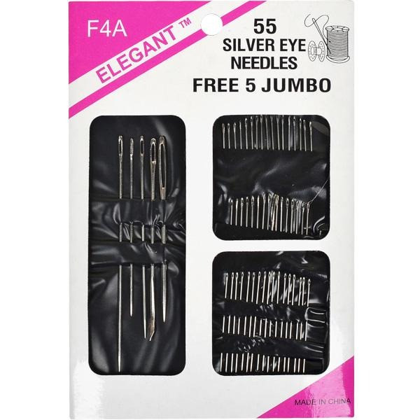 Набір голок для ручного шиття Bambi F4A55 в наборі 55 штук