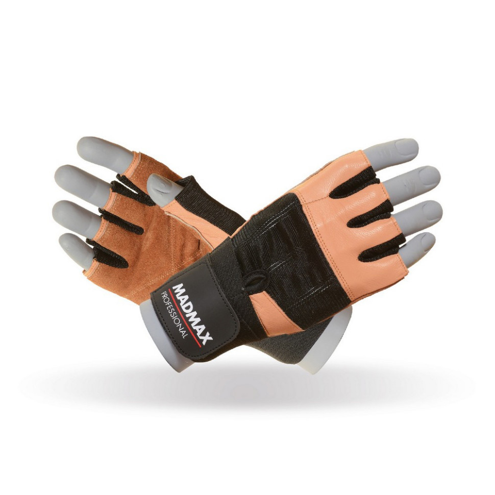 Рукавички для фітнесу Professional MadMax MFG-269-Brown_S, Brown, S
