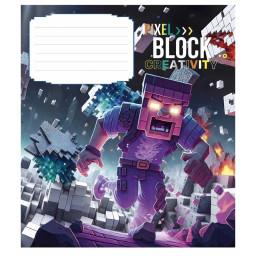 Зошит учнівський "Pixel Block" Школярик 012-3407L-2 в лінію, 12 аркушів 