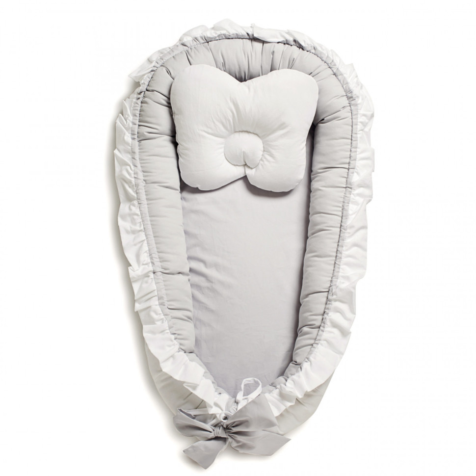 Кокон-позиционер Dolce Twins 9020-TD-101 light grey, светло серый
