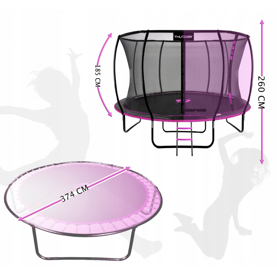Батут с внутренней сеткой Thunder INSIDE-ULTRA-12FT-PINK Black/Pink 374 см 