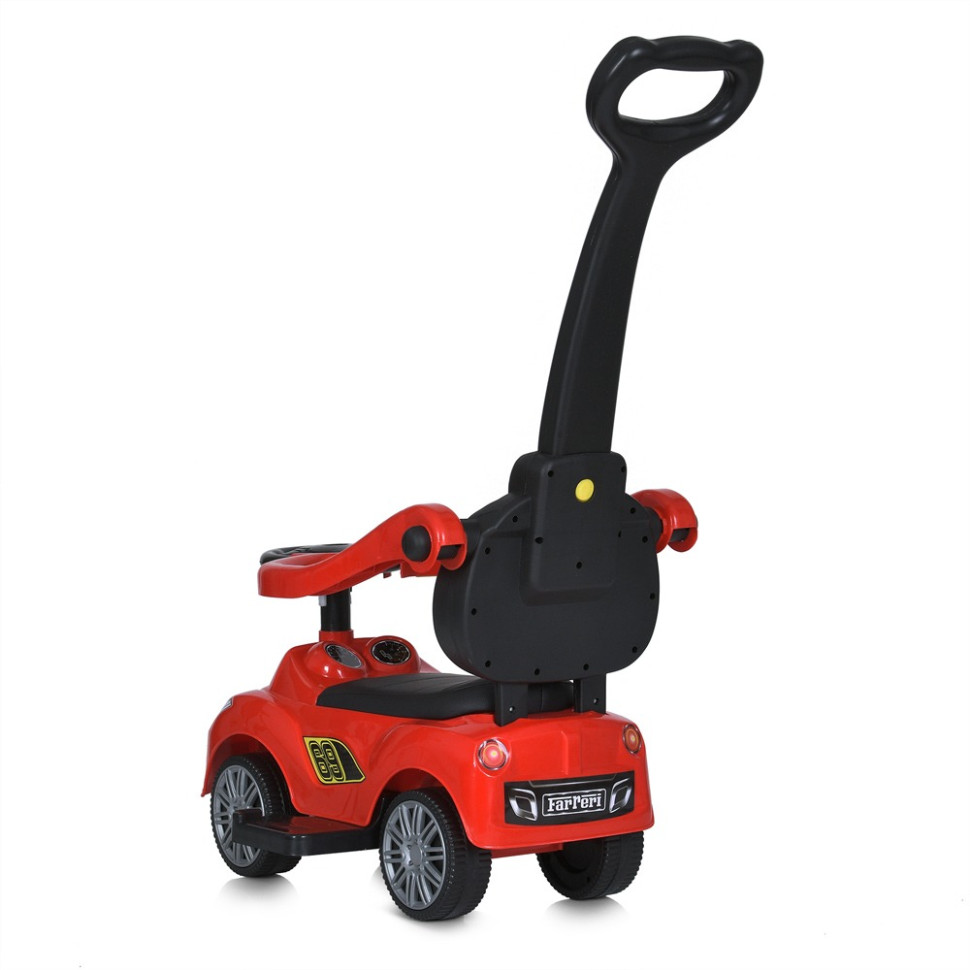 Дитяча каталка-толокар Bambi Racer M 5728L-3 червоний, з батьківською ручкою