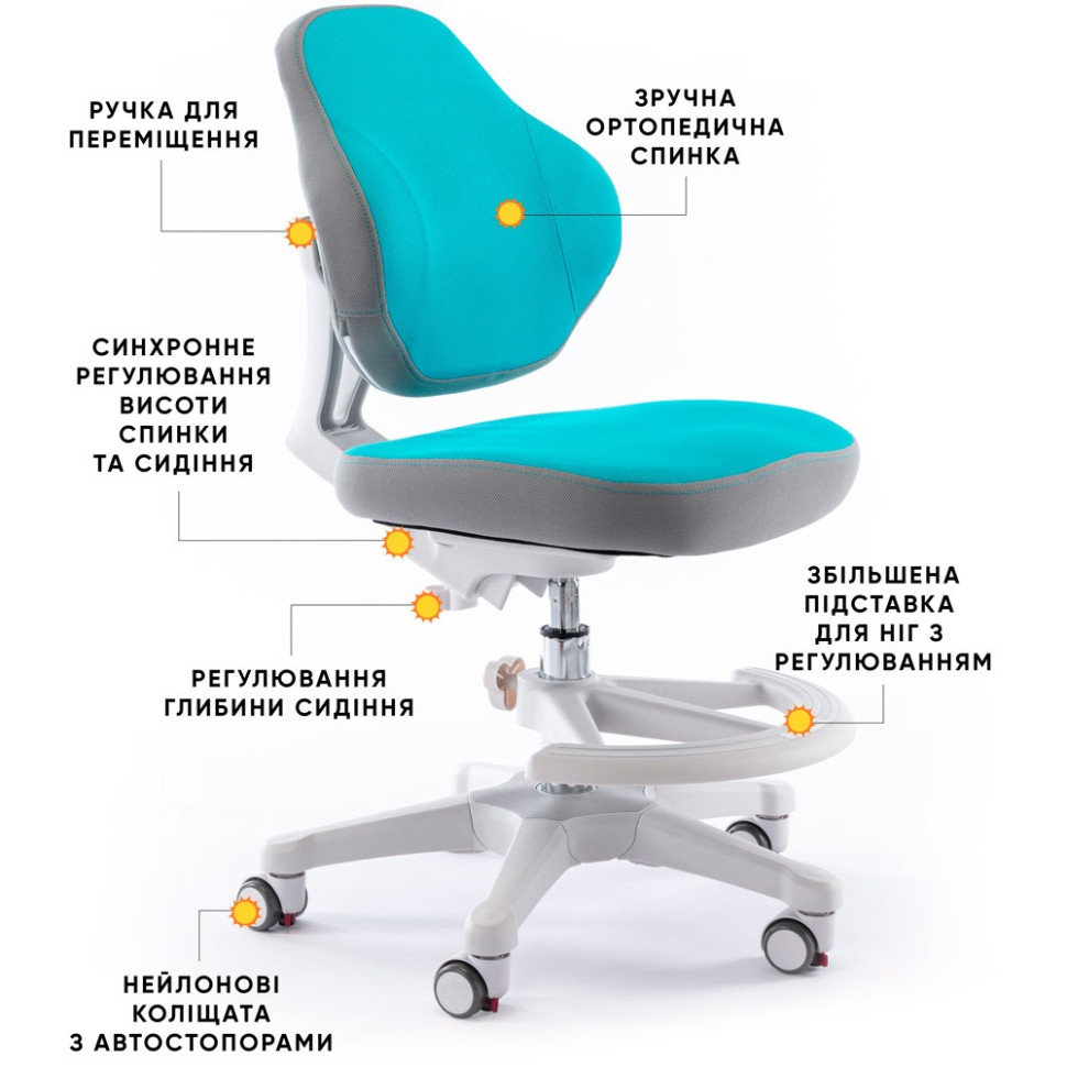 Детское кресло Mio Classic ErgoKids Y-405 KBL, Blue