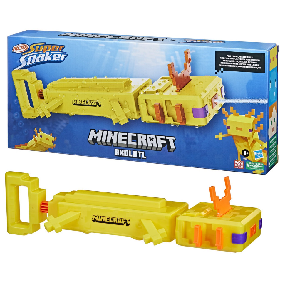 Водяні пушки Minecraft Axolotl NERF F7601 Super Soaker