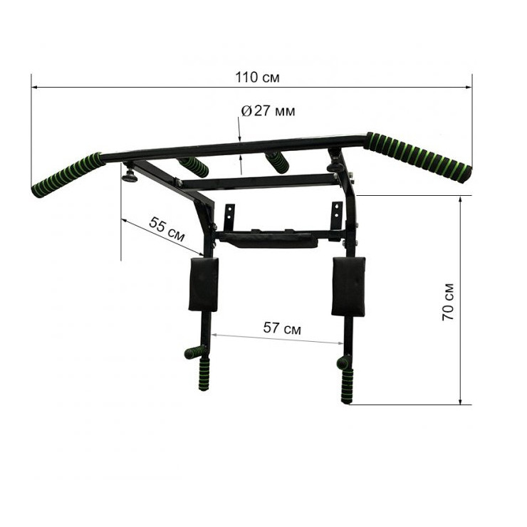 Турник-брусья настенный Newt Iron 4 в 1 с мягкими ручками черный NE-TR-4B