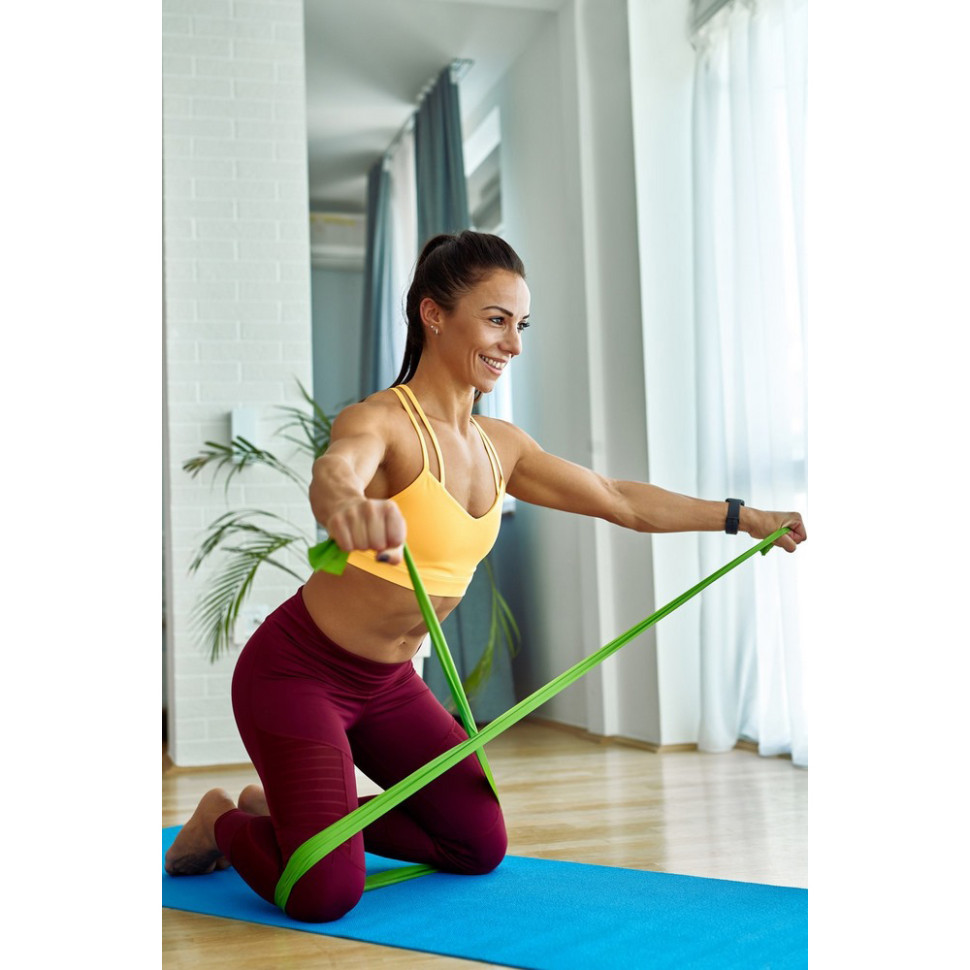 Лента-эспандер для фитнеса и реабилитации Fitness band U-POWEX UP_1007_Green (9.1 кг) Green