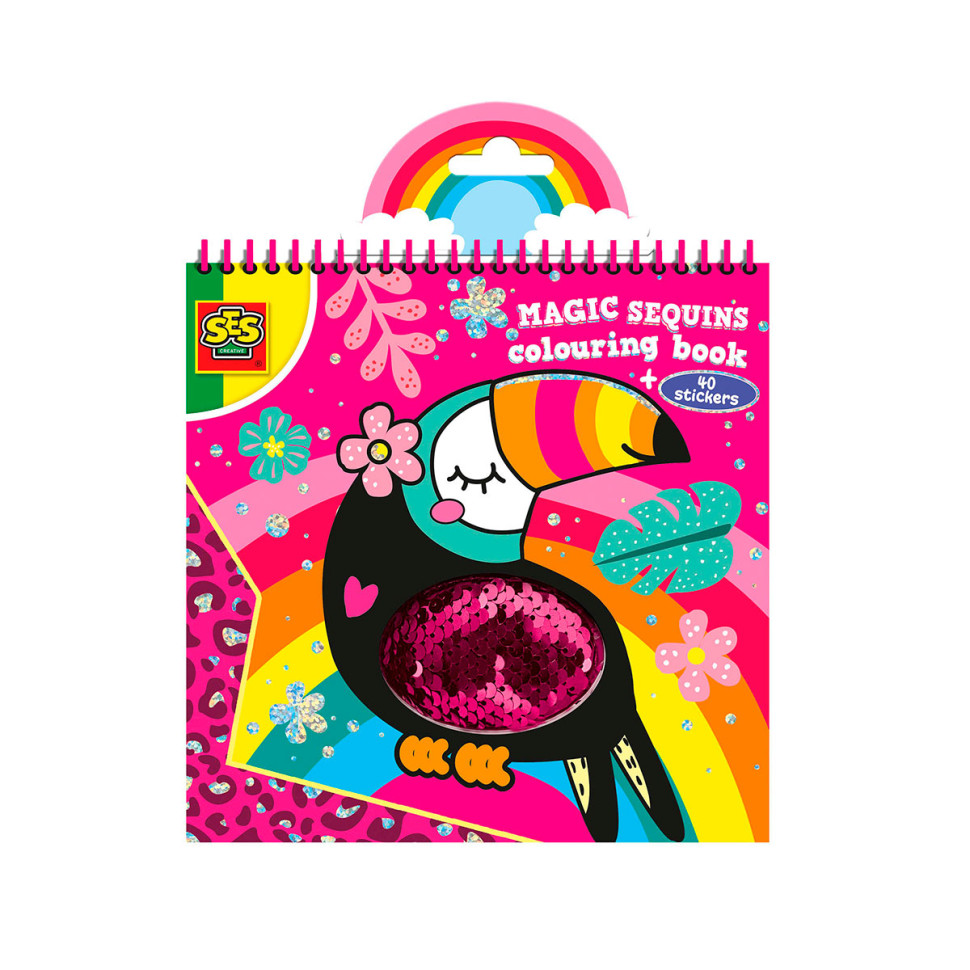 Детская книжка-раскраска БЛЕСТОЧКИ SES Creative 00114S 40 стикеров с блестками