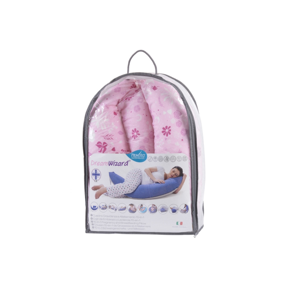 Подушка для беременных и для кормления Nuvita 10 в 1 DreamWizard Розовая NV7100PINK