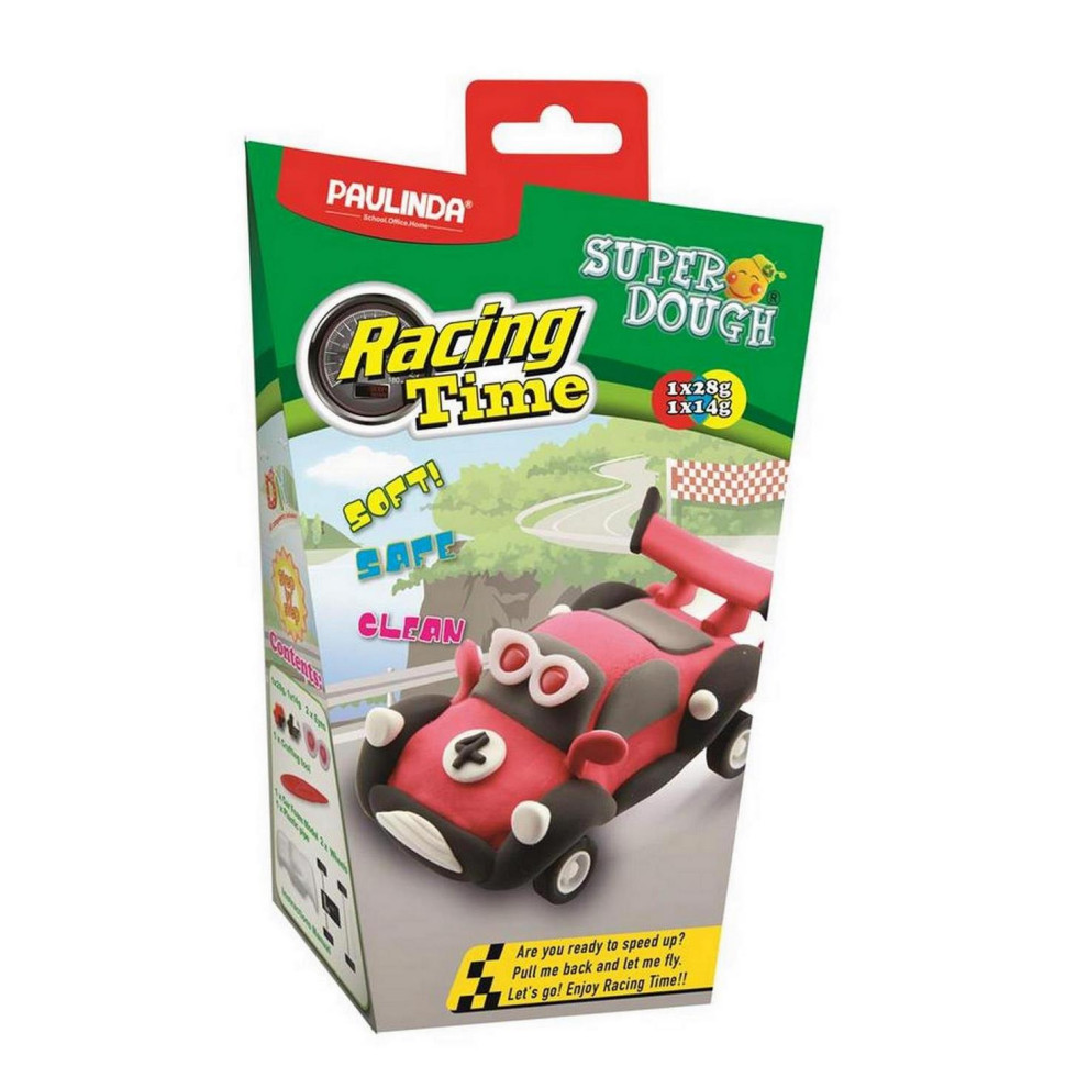 Маса для ліплення Paulinda Super Dough Racing time машинка червона PL-081161-4