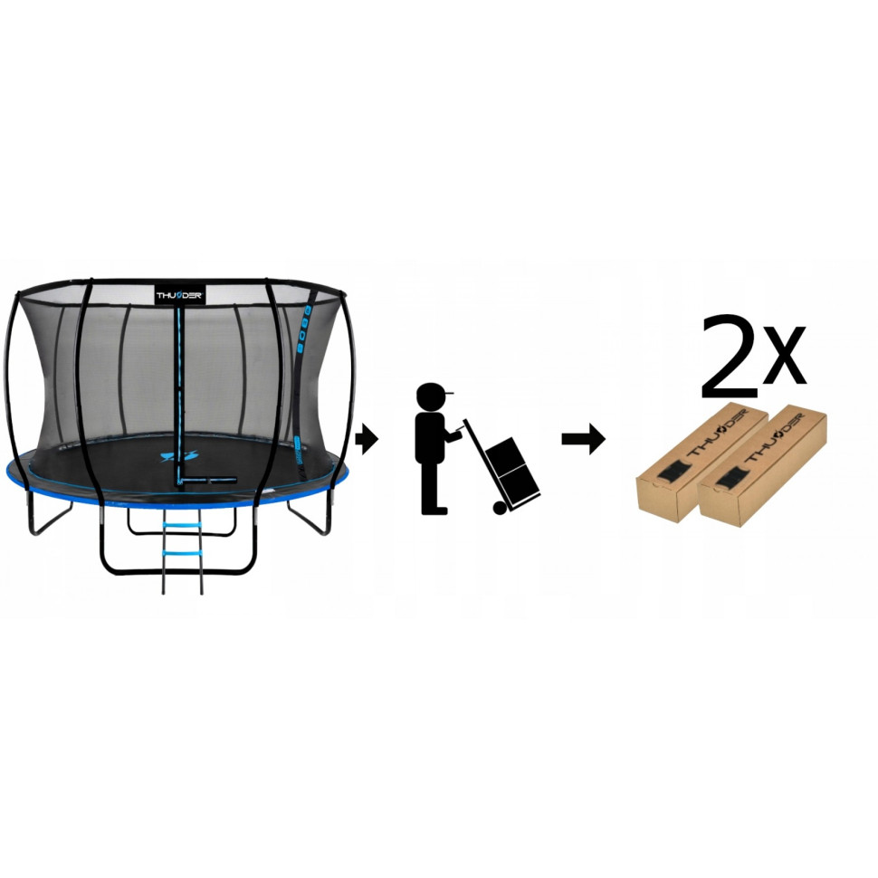 Батут с внутренней сеткой Thunder INSIDE-ULTRA-12FT-BLUE Black/Blue 374 см 