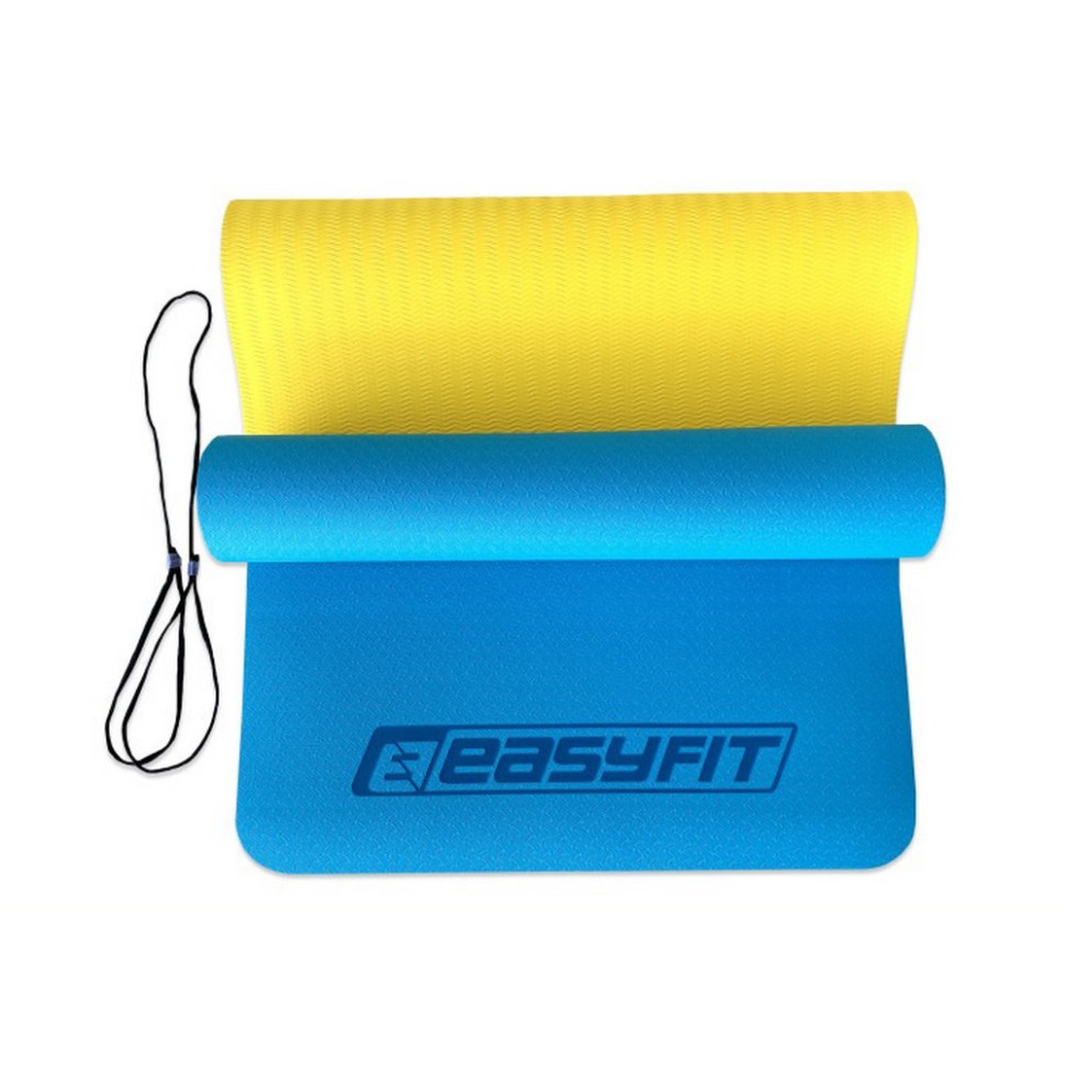Коврик для йоги и фитнеса EasyFit EF-1924-BEY, TPE+TC 6 мм, двухслойный 