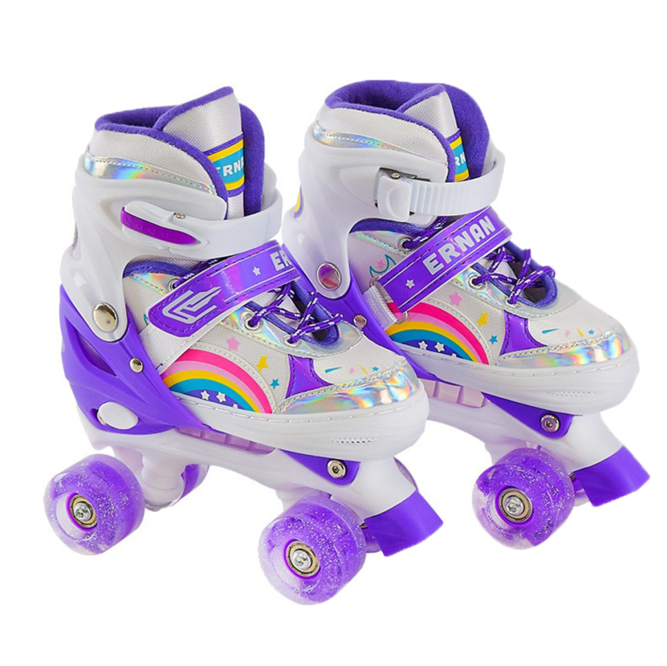 Детские ролики квады Bambi RL2409(Violet) светящиеся колеса, фиолетовый, L (39-42)