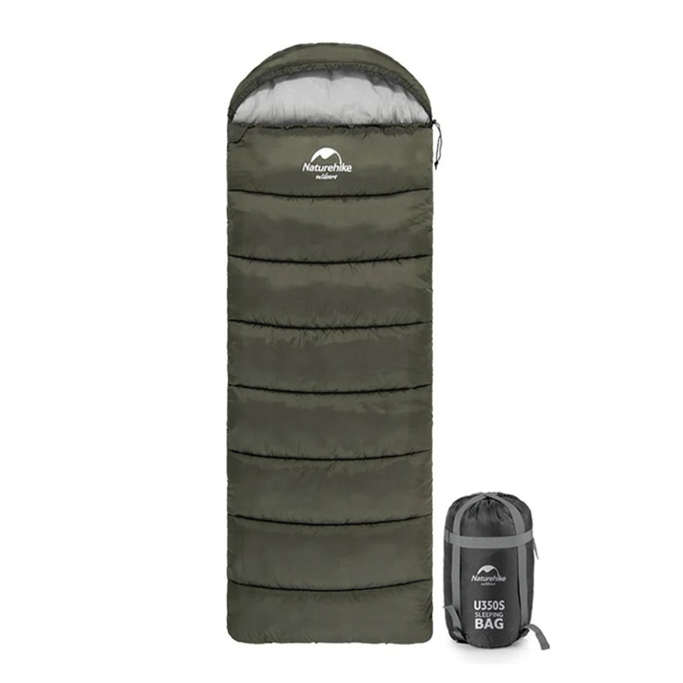 Спальник з капюшоном U150 NH20MSD07 Naturehike 6927595764398-R, (11°C), правий, зелений
