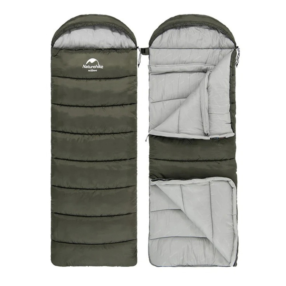 Спальник з капюшоном U150 NH20MSD07 Naturehike 6927595764398-R, (11°C), правий, зелений