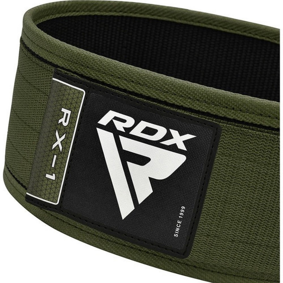 Пояс для тяжелой атлетики RX1 Weight Lifting Belt RDX Inc Limited WBS-RX1AG-XL, Army Green, XL