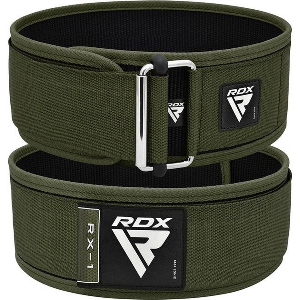 Пояс для тяжелой атлетики RX1 Weight Lifting Belt RDX Inc Limited WBS-RX1AG-XL, Army Green, XL
