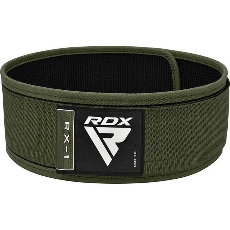 Пояс для тяжелой атлетики RX1 Weight Lifting Belt RDX Inc Limited WBS-RX1AG-XL, Army Green, XL