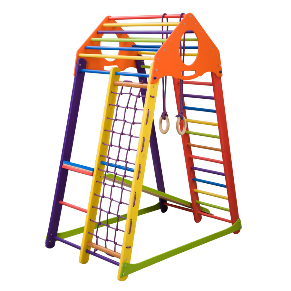 Дитячий спортивний комплекс SportBaby BambinoWood Color з кільцями