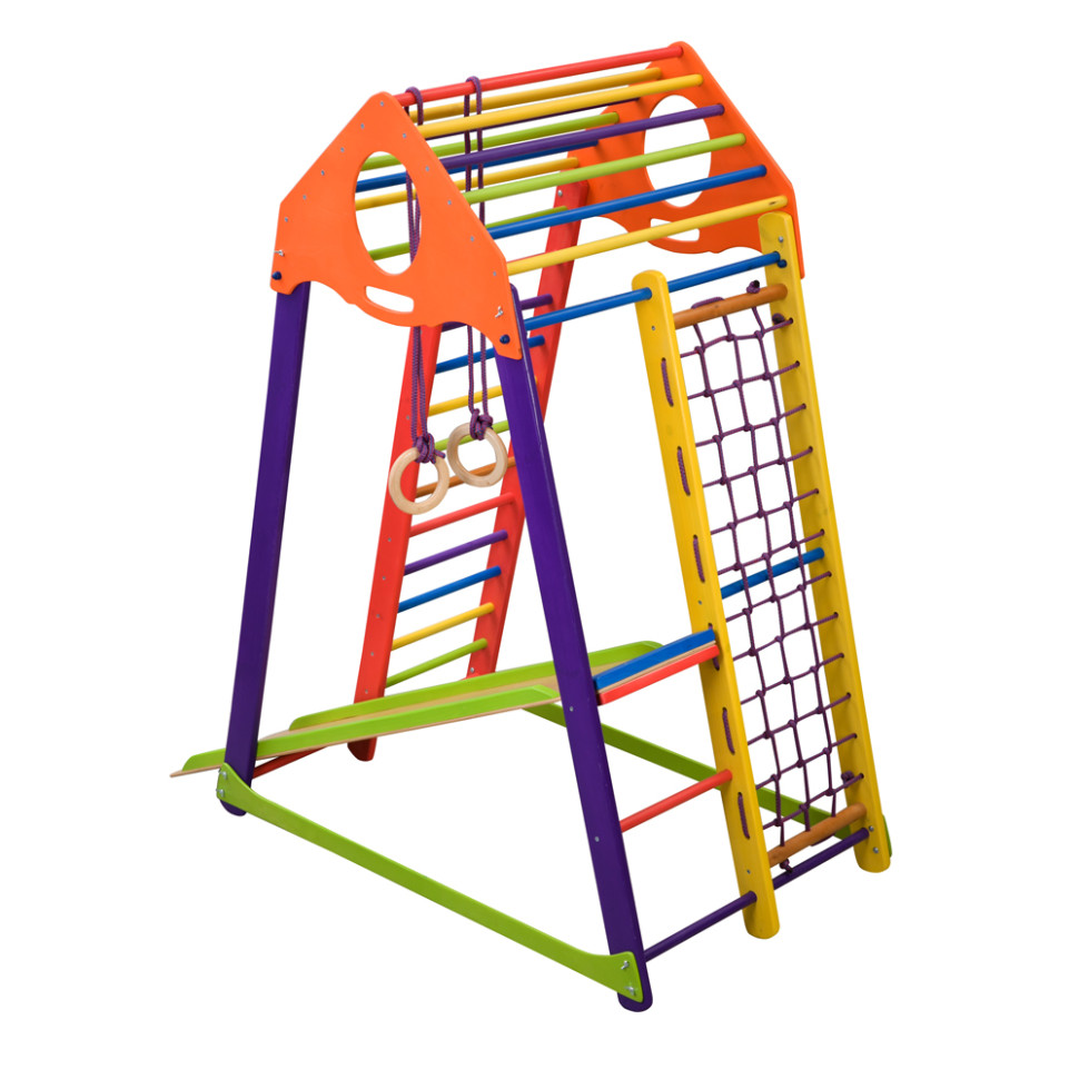 Дитячий спортивний комплекс SportBaby BambinoWood Color з кільцями