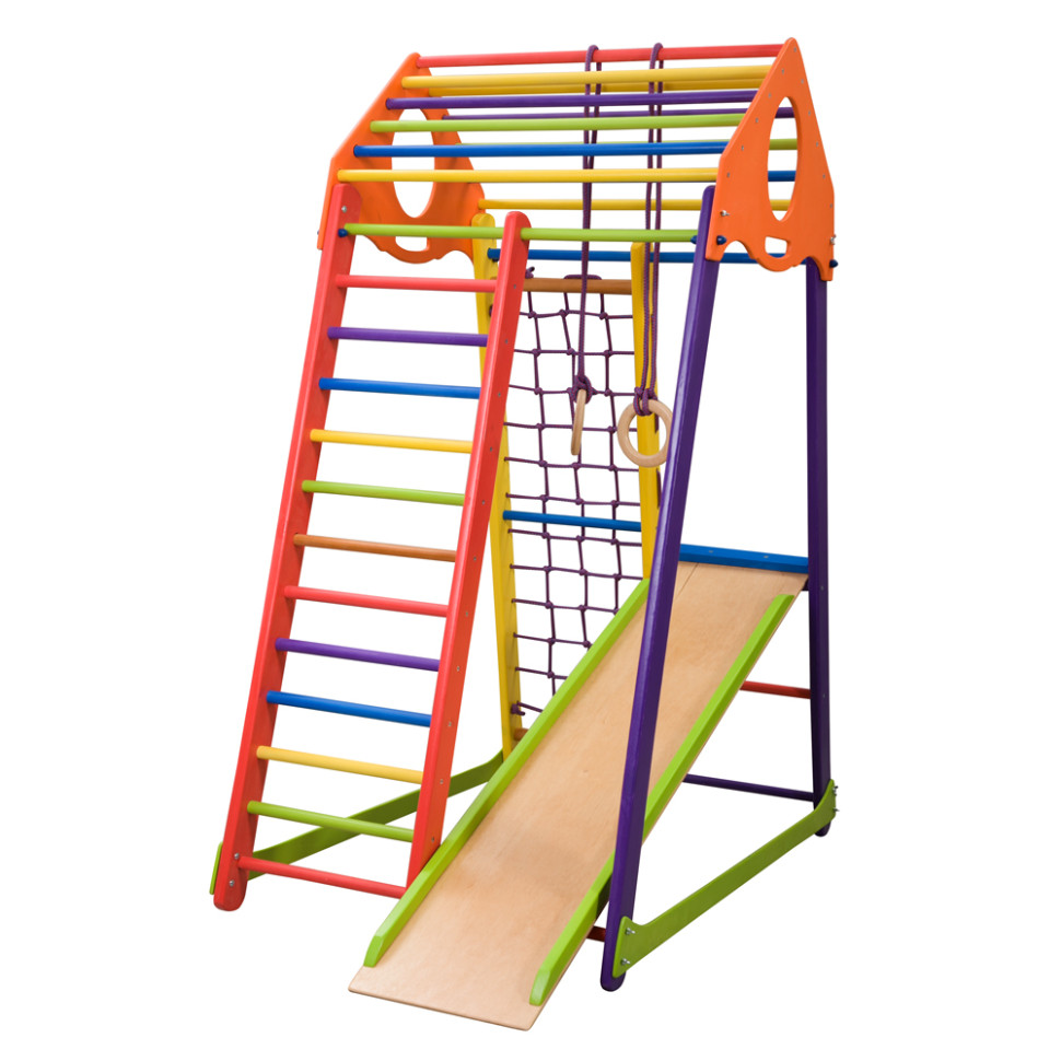 Дитячий спортивний комплекс SportBaby BambinoWood Color з кільцями