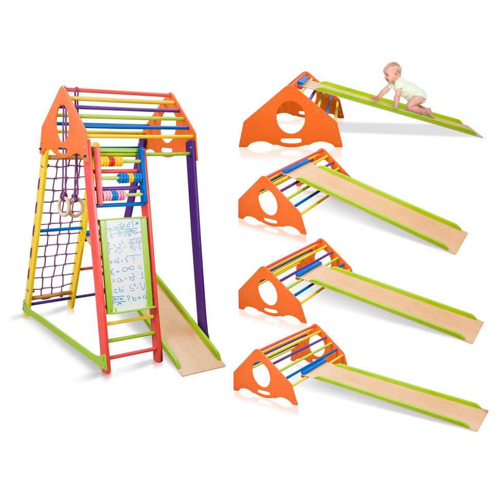 Дитячий спортивний комплекс SportBaby BambinoWood Color з кільцями