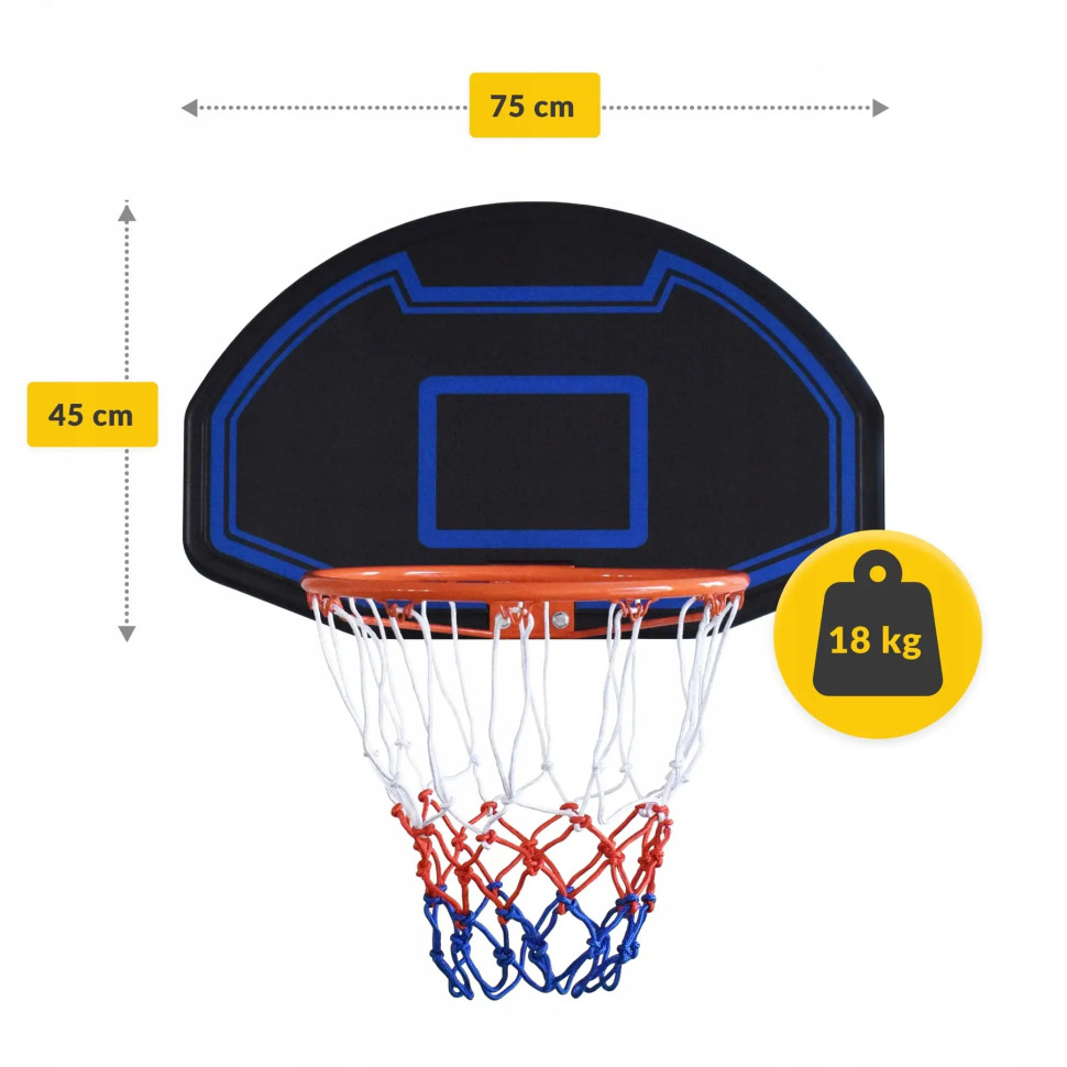 Баскетбольний настінний щит Backyard Falcon BASKET01, 75x45 см