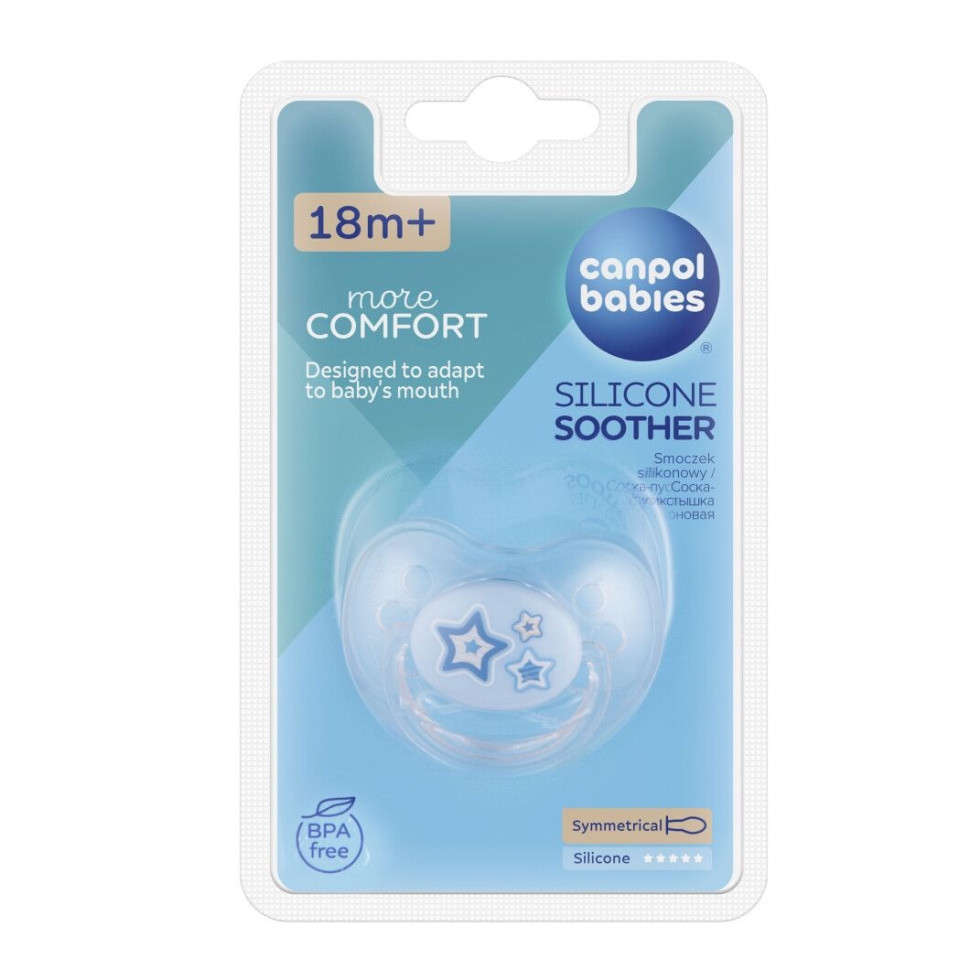 Дитяча силіконова пустушка Newborn baby Canpol babies 22/582_blu симетрична