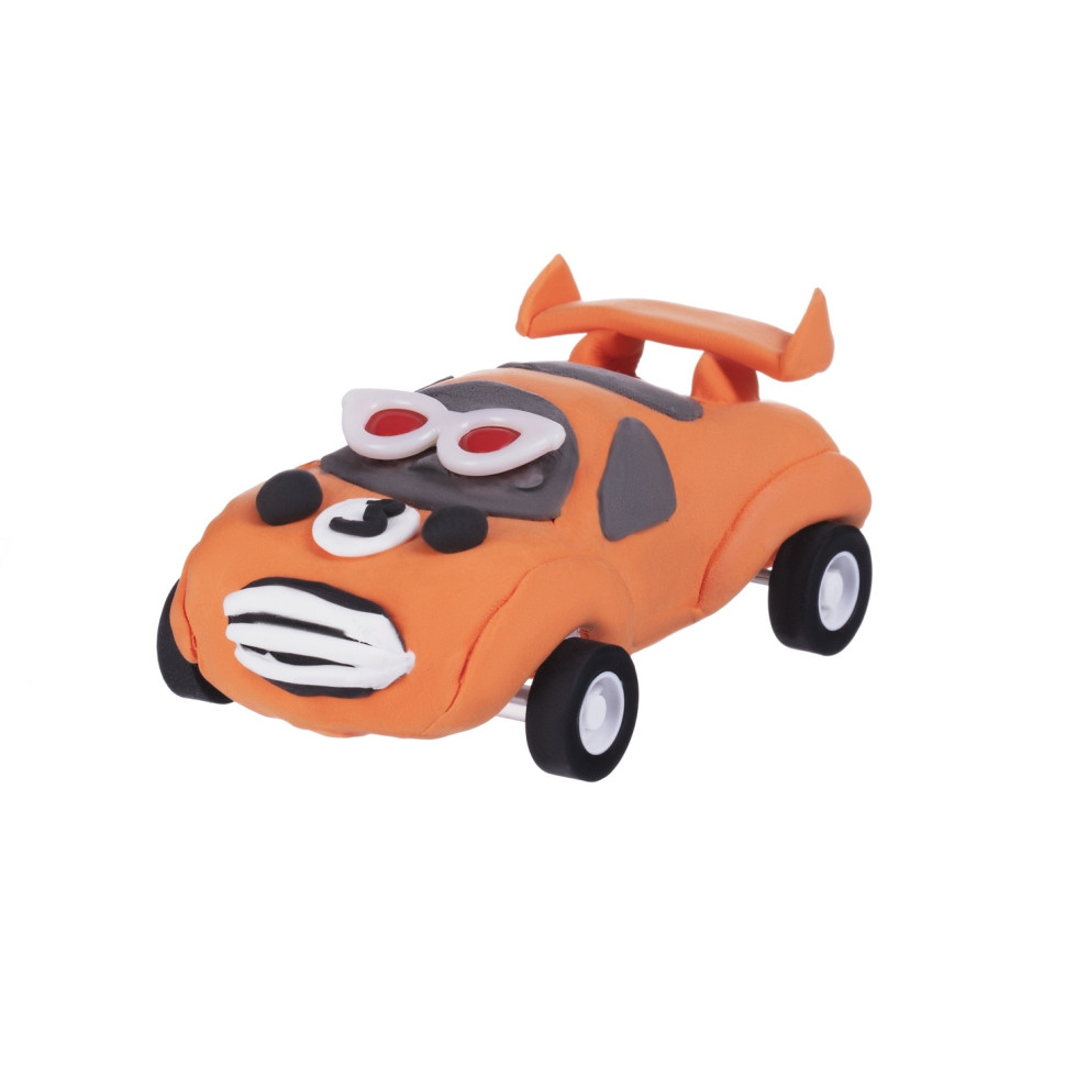 Масса для лепки Paulinda Super Dough Racing time Машинка оранжевая, инерционный механизм PL-081161-3