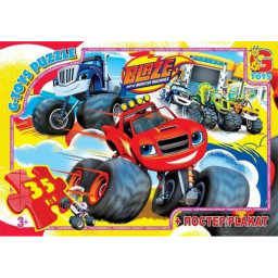 Дитячий пазл "Blaze Блейз" G-Toys ZE013 плакат 35 елементів