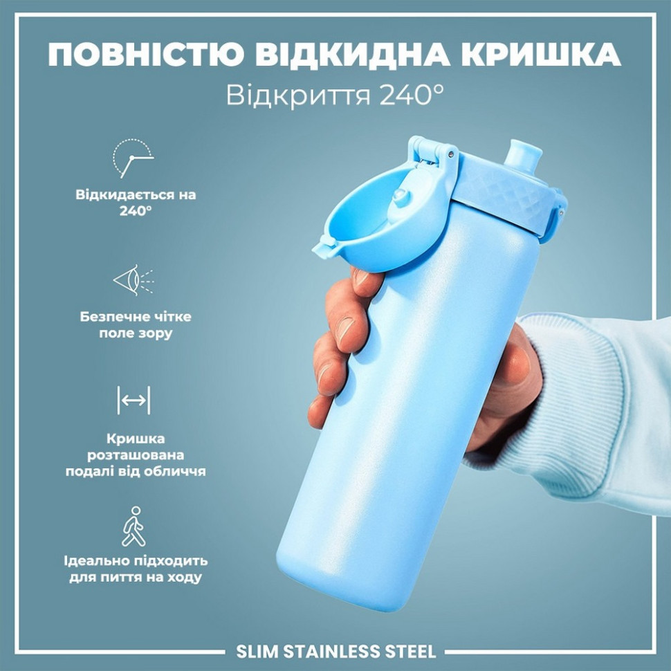 Пляшка для води металева Stainless Steel ION8 I8SS600ABLU2, 600 мл, Alaskan Blue