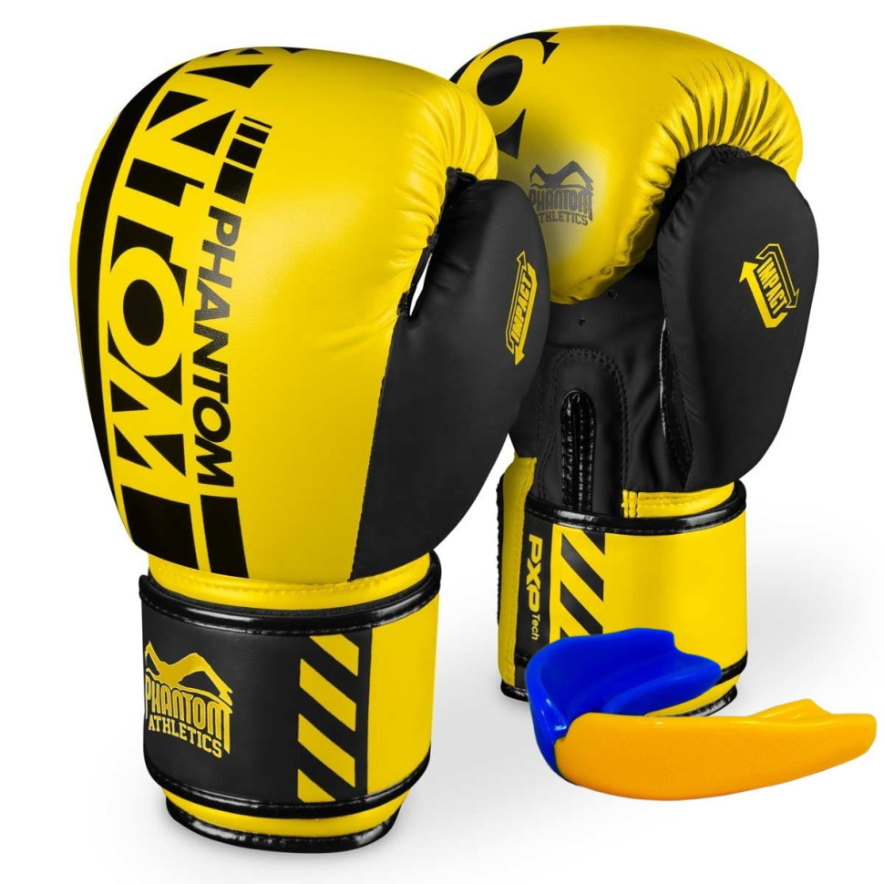 Боксерські рукавиці APEX Neon Phantom PHBG2885-10 Yellow 10 унцій  (капа в подарунок)