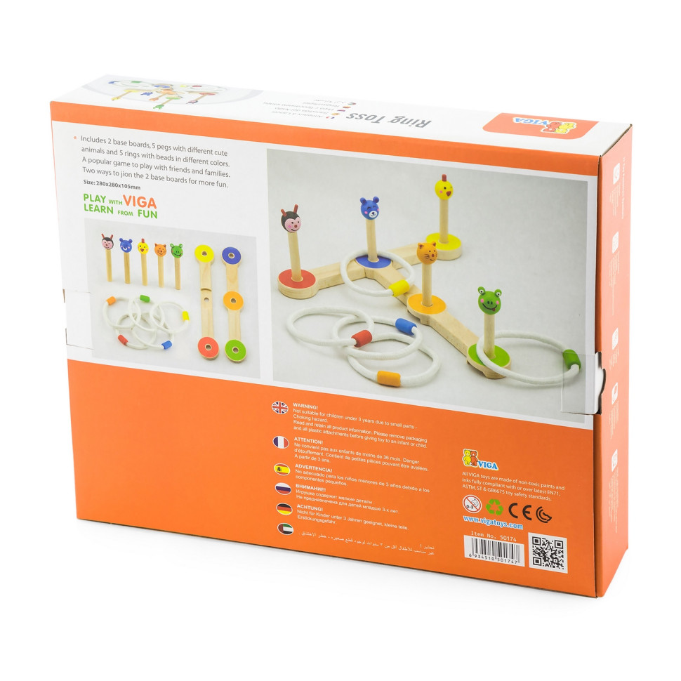 Ігровий набір Кидання кільця Viga Toys 50174, 5 кілець