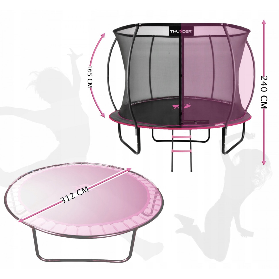 Батут с внутренней сеткой Thunder INSIDE-ULTRA-10FT-PINK Black/Pink 312 см 