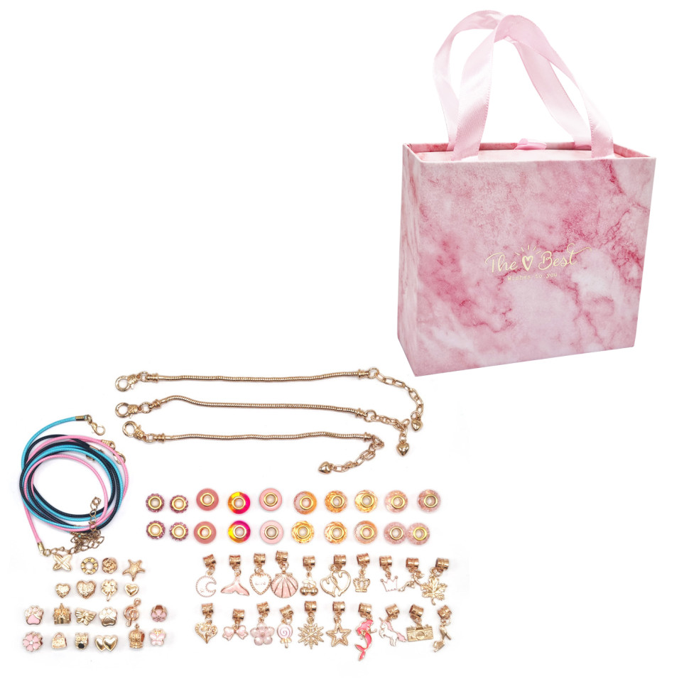 Набор для создания браслетов Pandora Bambi THE BEST GOLD(Pink) с подвесками