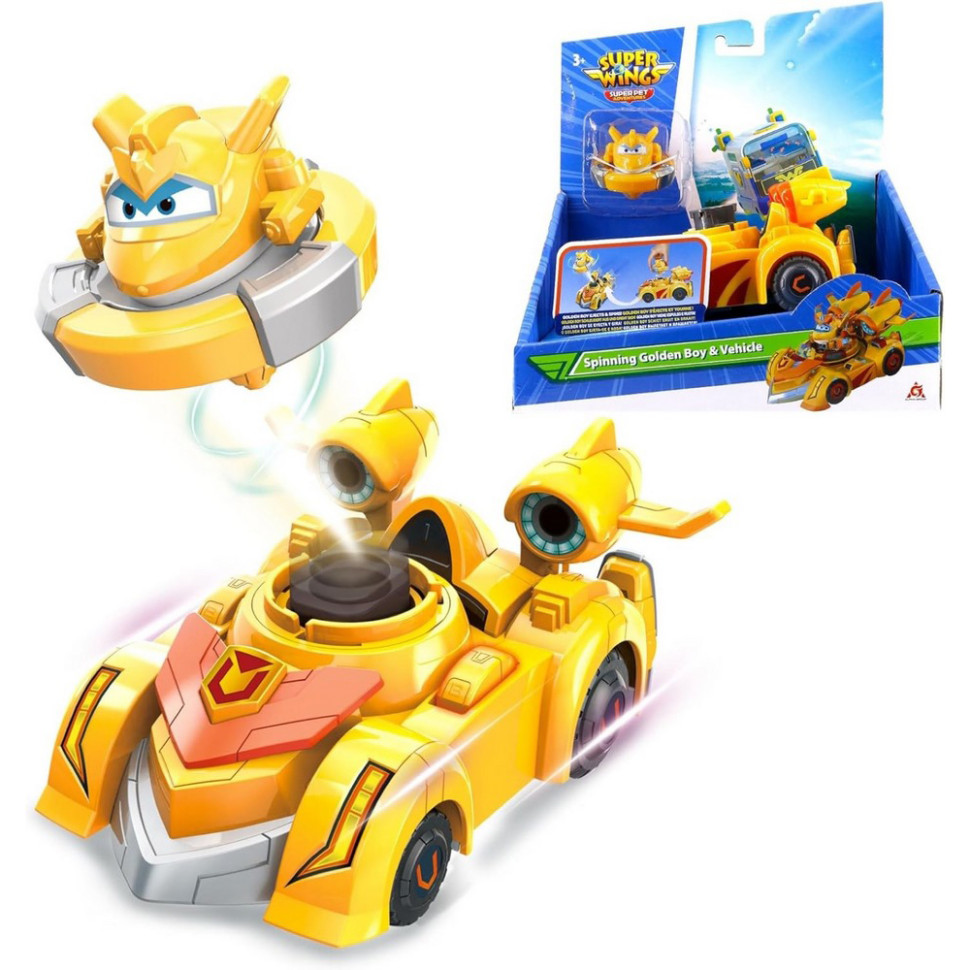 Ігровий набір Spinning Vehicle Золотий Хлопчик (Golden Boy) Super Wings EU770331 із дзиґою